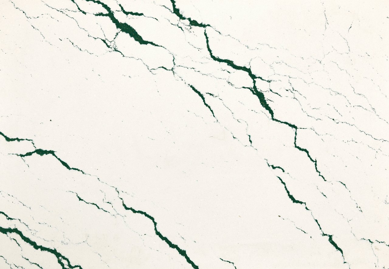 Detailed view of Cambria Ivybridge™ quartz countertop design