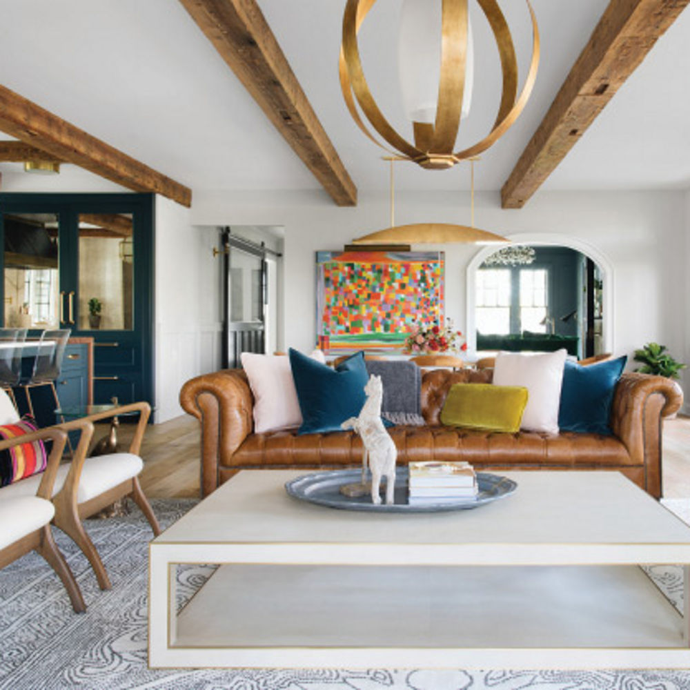 Large living room area designed by Jean Stoffer