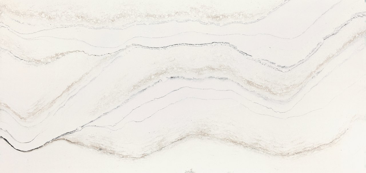 Slab view of Cambria Whitendale™ quartz countertop design