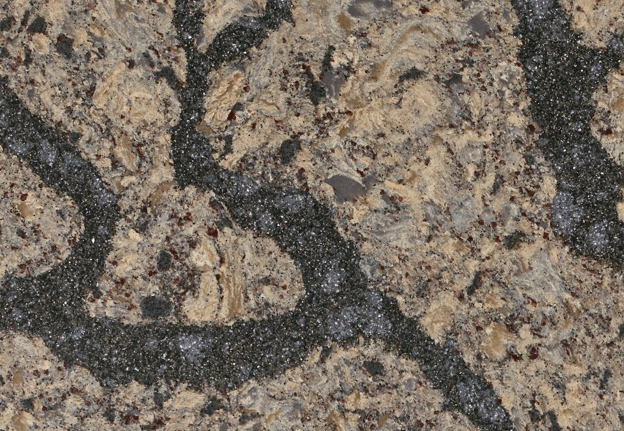 Detailed view of Cambria Langdon quartz countertop