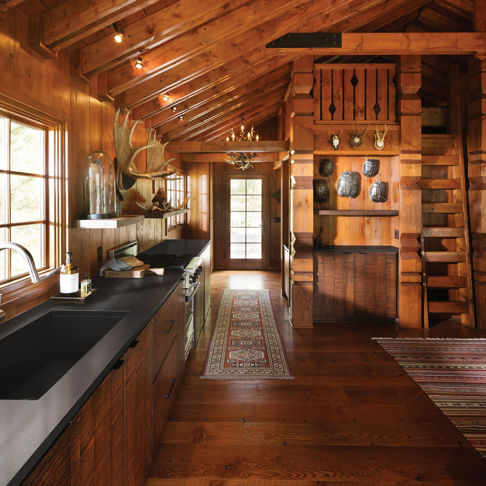 Tour This Rustic Luxe Lakeside Family Retreat Featuring Cambria