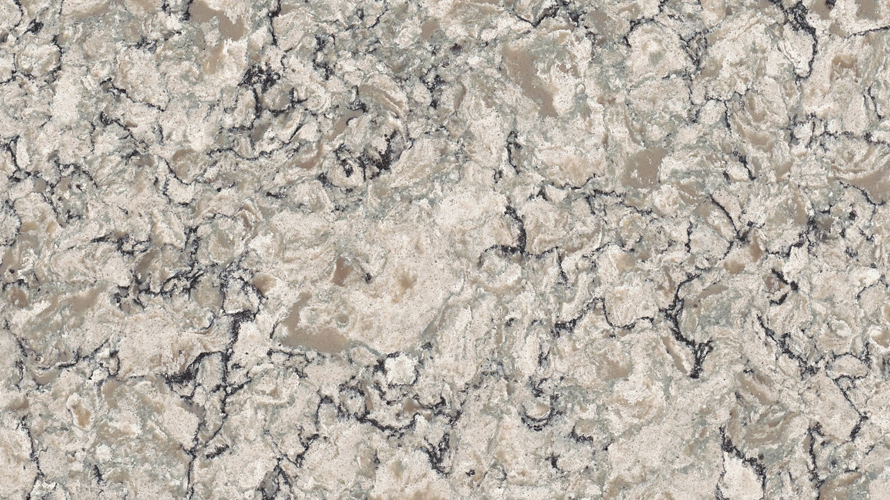 Detailed view of Cambria Praa Sands quartz countertop