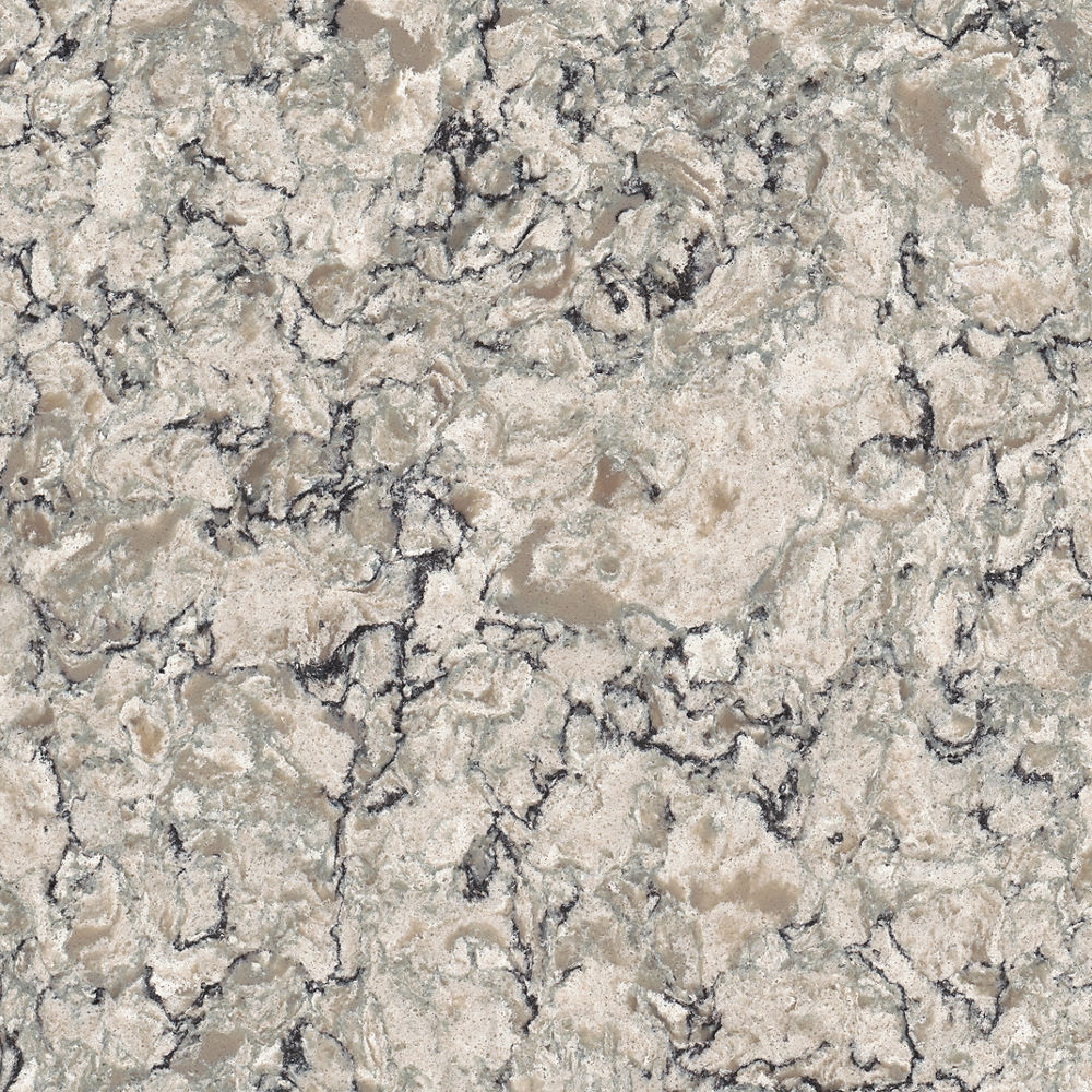 Detailed view of Praa Sands quartz countertop