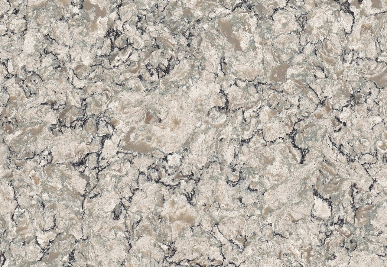 Detailed view of Cambria Praa Sands quartz countertop