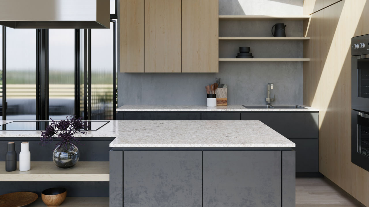 Kitchen featuring Sandgate countertops