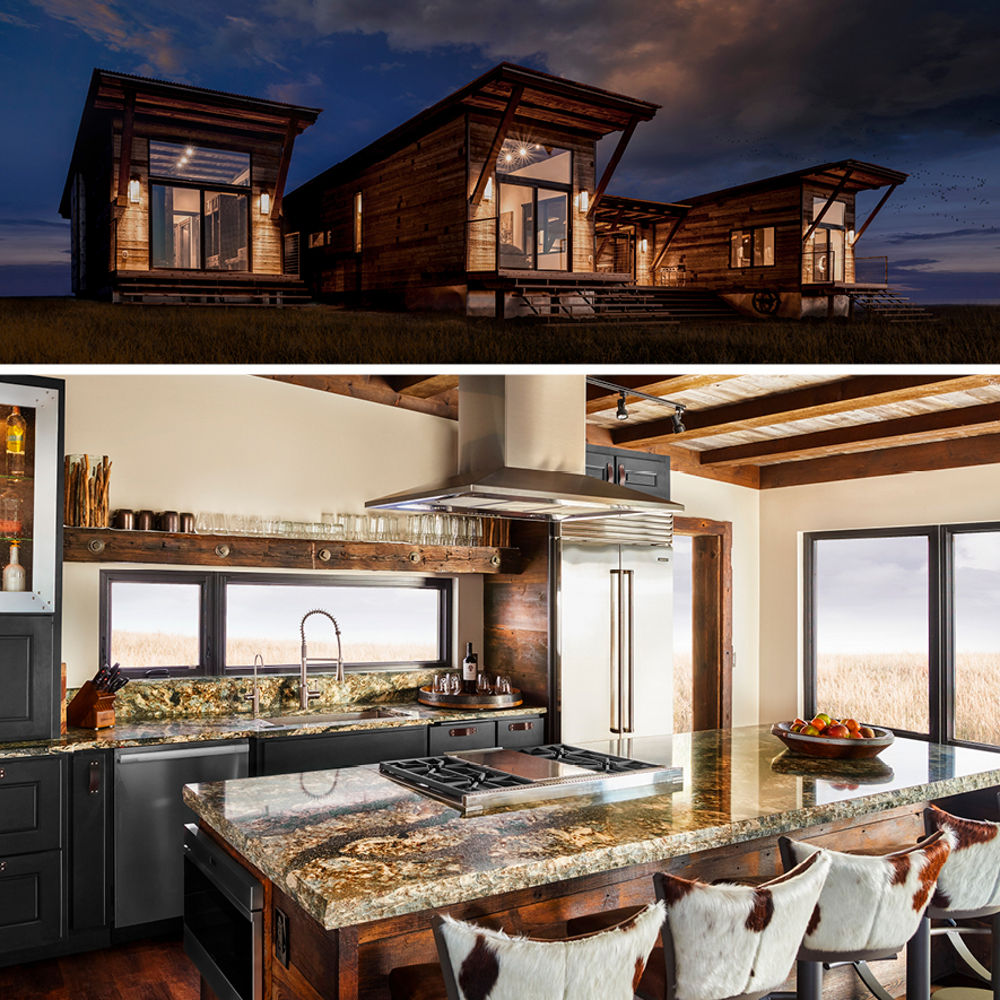Harlech quartz countertops in a cabin