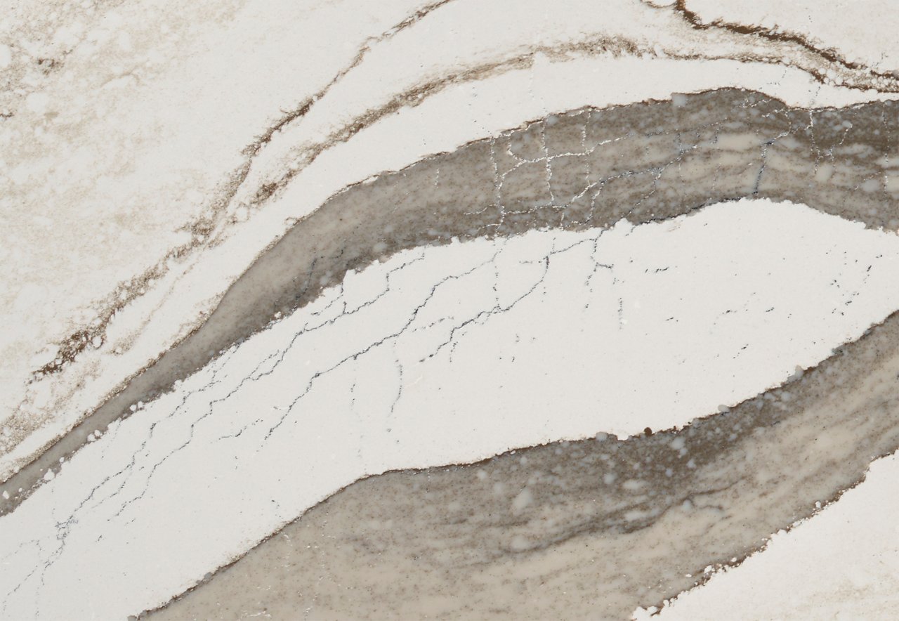 Detailed view of Cambria Skara Brae™ quartz countertop design