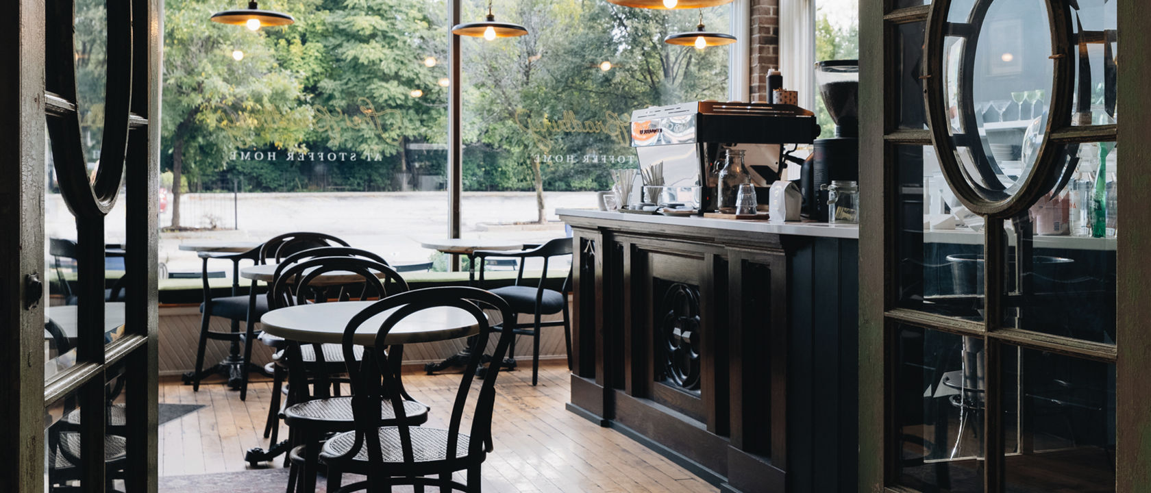 A Smithfield bar top in a coffee bar