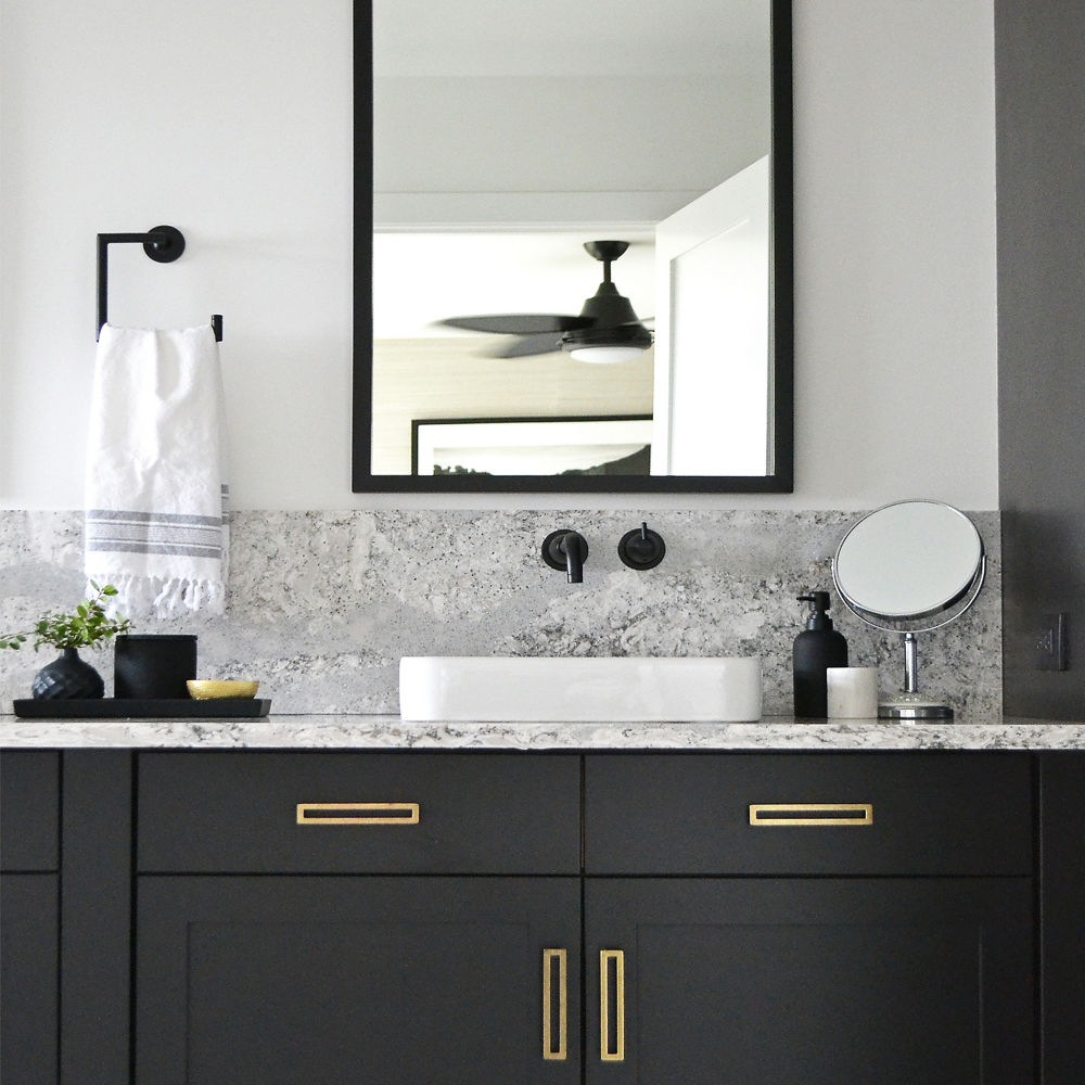 Matte Black Countertop Bathroom Set