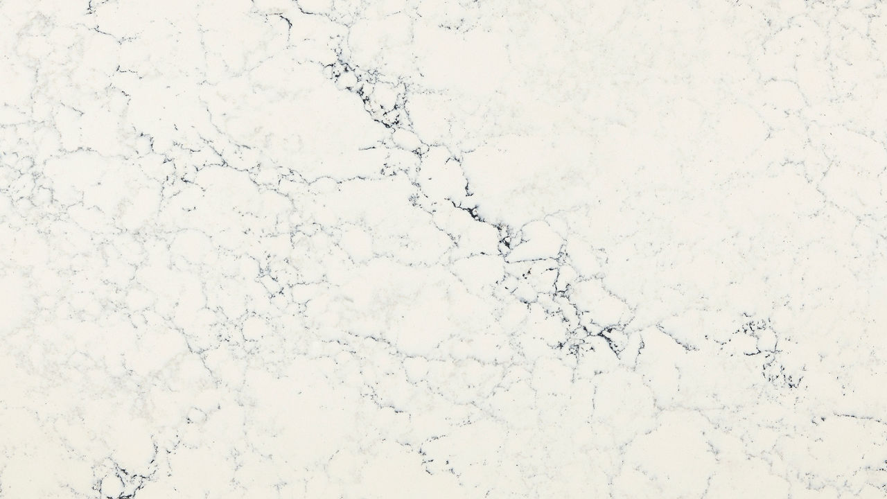 Detailed view of Cambria Sutherland™ quartz countertop design