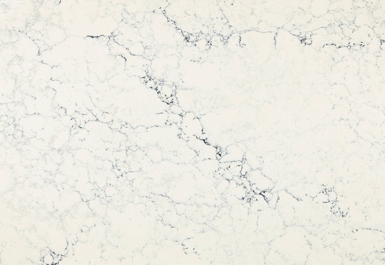 Detailed view of Cambria Sutherland™ quartz countertop design