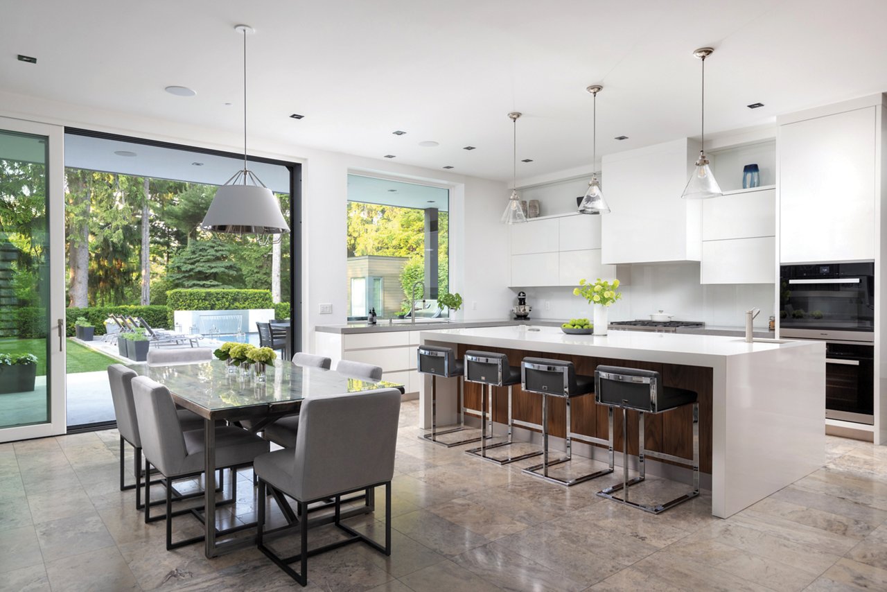 white cliff quartz kitchen