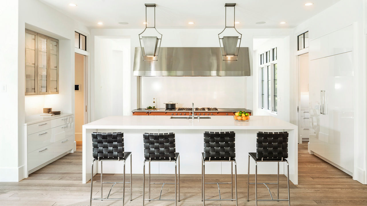Cambria White Cliff Countertops in a Belgian Modern Home