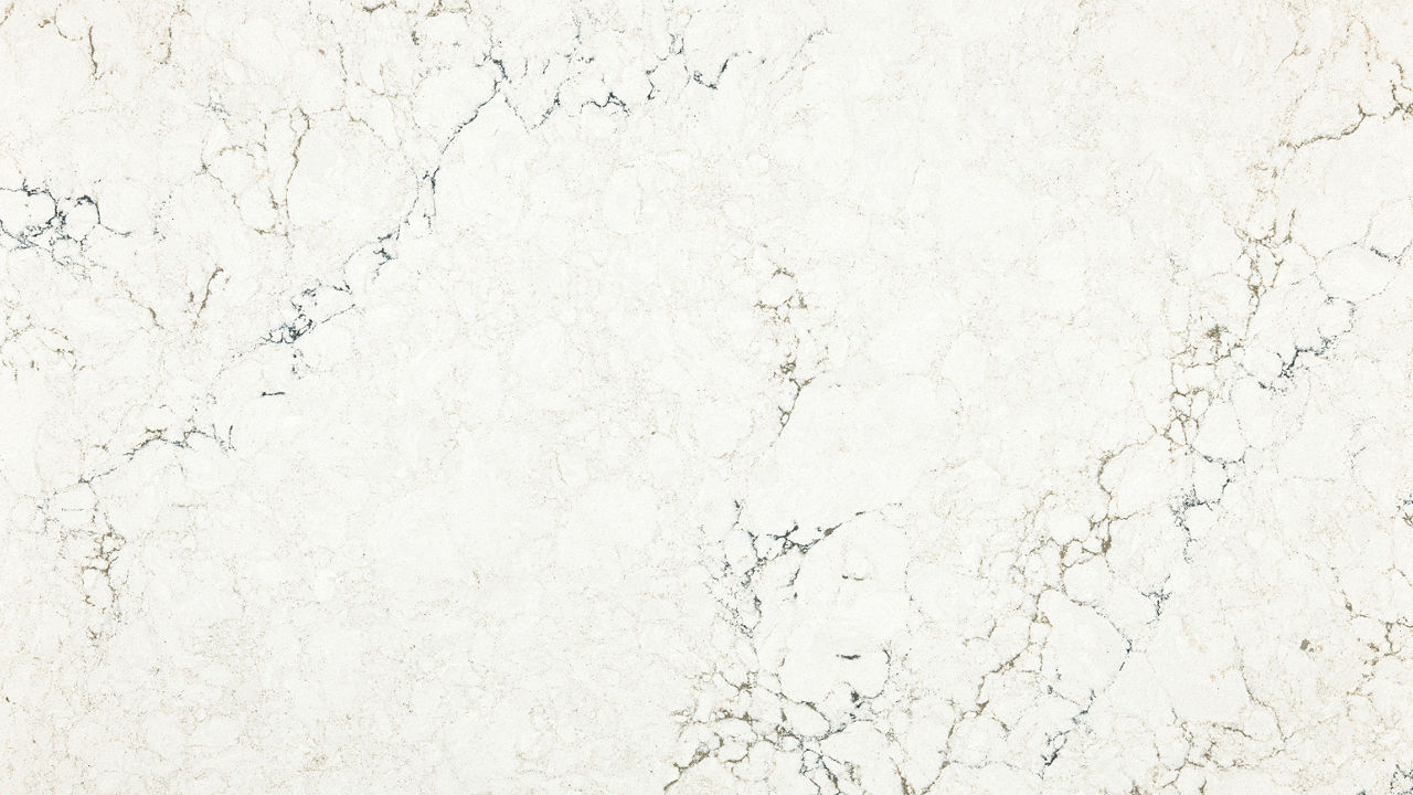 Detailed view of Cambria Whitendale™ quartz countertop design