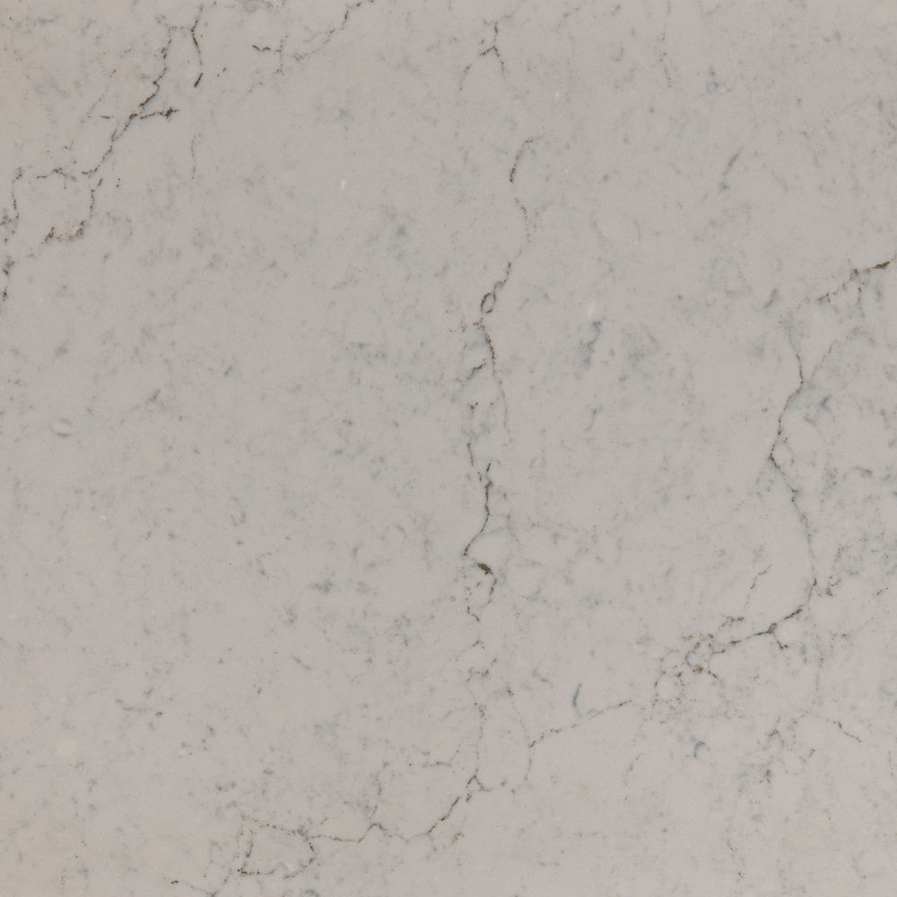 Detailed view of Cambria Windrush quartz countertop design