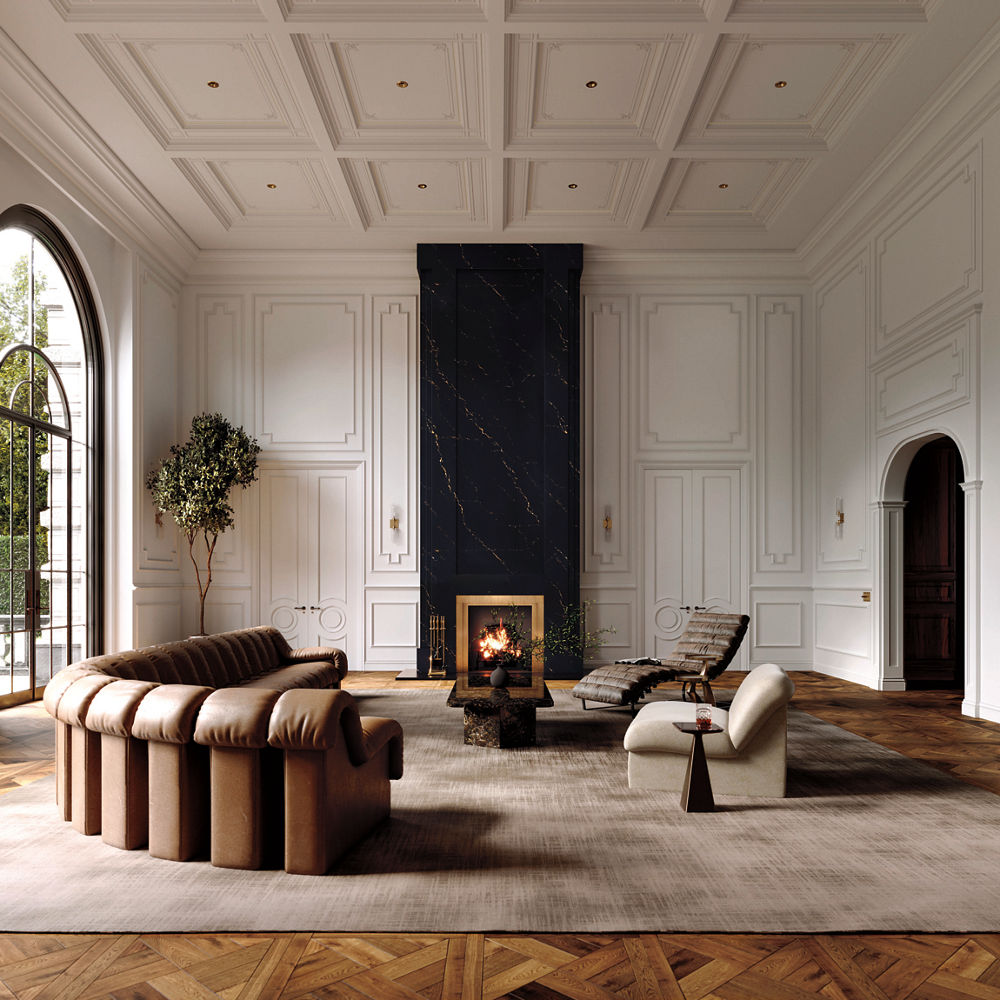 woodcroft living room fireplace